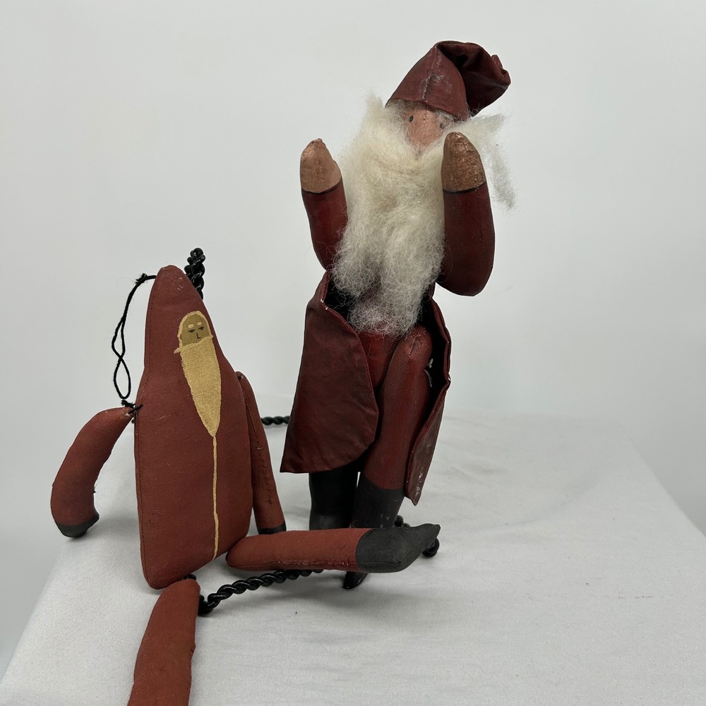 Folk Art Santa Claus Primitive‎ Rustic Christmas Decoration 11 Inch